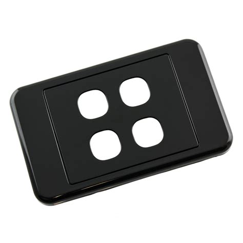 Create your own decor style. Custom Wall Plate 4 Inserts Clipsal Compatible - Black ...