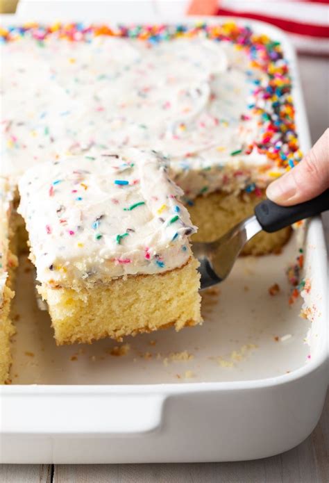 Compared to all purpose flour, this ingredient. Best Vanilla Sheet Cake Recipe #ASpicyPerspective #vanilla ...