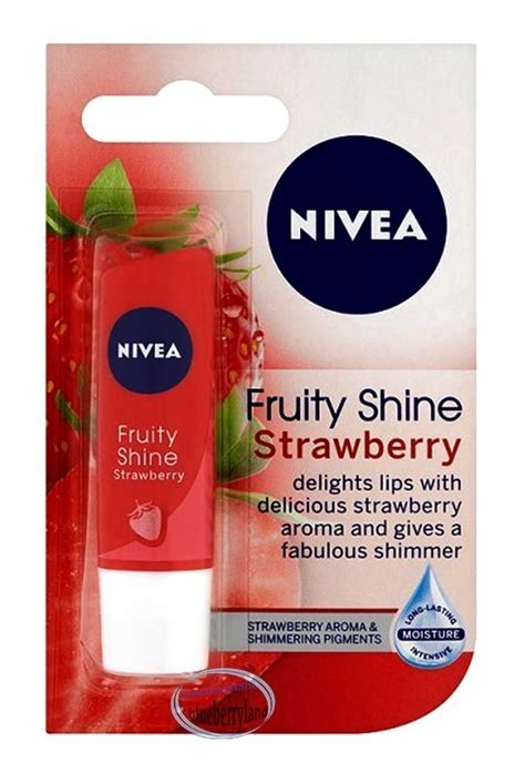 Nivea Fruity Shine Strawberry Lip Balm Spf10 Lip Care 48g