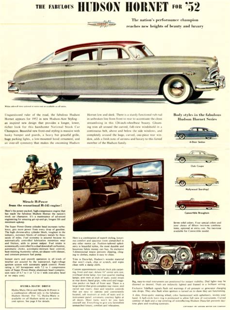 1952 Hudson Full Line Brochure