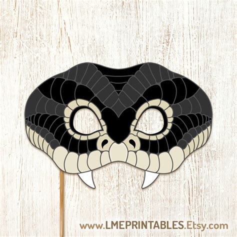 Black Mamba Snake Printable Mask Diy Costume Reptile Lizard Etsy