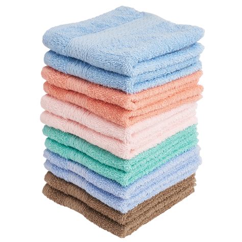 Luxurious Washcloths Set Of 12 Size 13 X 13 Thick Loop Pile