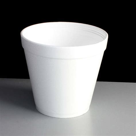 A polystyrene container or cup easily. White 16oz Polystyrene Foam Deli Pots