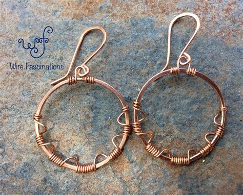 These Handmade Copper Earrings Are Diameter Hoops Wire Wrapped In A