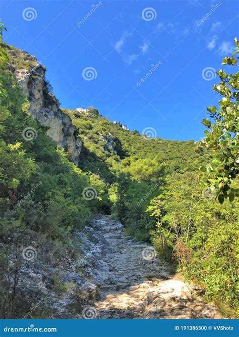 Nietzsche`s Path, Eze, Cote D`Azur, France Stock Photo - Image of