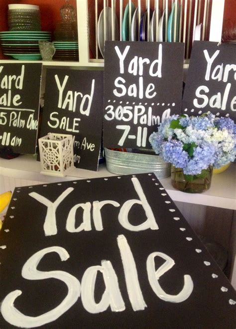 Chalkboard Inspired Yard Sale Signs Black Signs With White Paint To