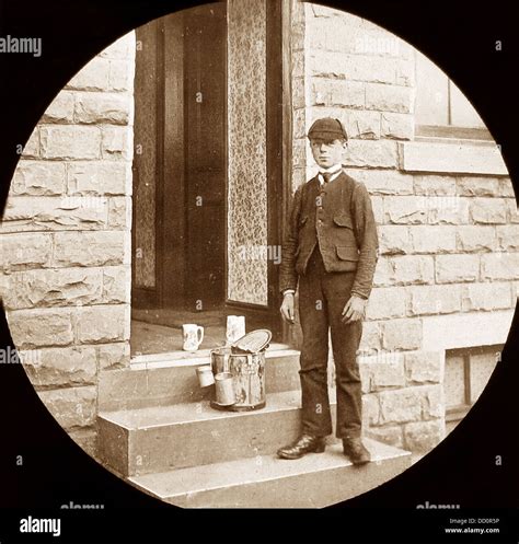 Milk Boy Victorian Period Stock Photo Alamy
