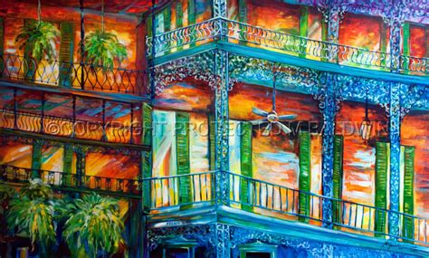 Painting New Orleans French Quarter Cityscape Original Art By