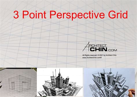 3 Point Perspective Grid Printable Printable Grid Drawing Etsy In