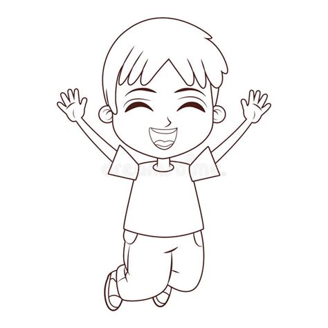 Happy Boy Cartoon Stock Vector Illustration Of Happy 145058236