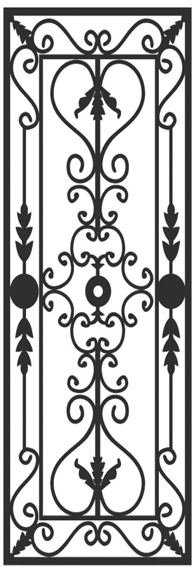 Pattern D7 Faux Wrought Iron Insert With Window Films