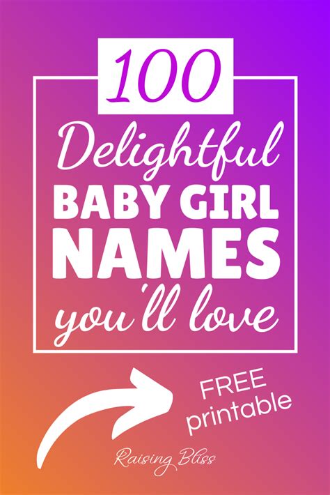 100 Most Delightful Baby Girl Names And Their Meanings In 2020 Baby