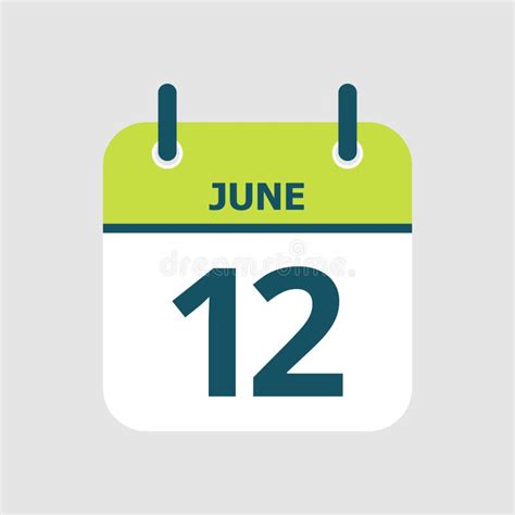 Calendar 12th Of June Stock Vector Illustration Of Organizer 135158570