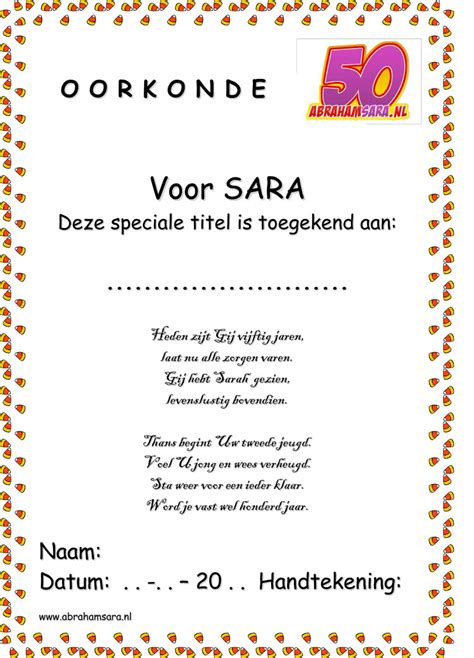 Verjaardagsgedichten voor sarah, de leukste gedichten voor een 50ste verjaardag. Best Templates: Oorkonde Kleurplaat