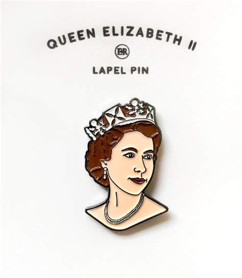 Queen Elizabeth Ii Soft Enamel Lapel Pin With Glitter Crown Etsy In