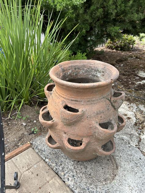 Large Vintage Terracotta Strawberry Planter For Sale In Portland Or