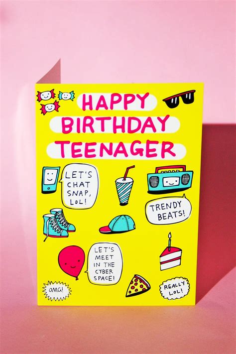 Birthday Card Happy Birthday Teenager Etsy Happy Birthday Teenager