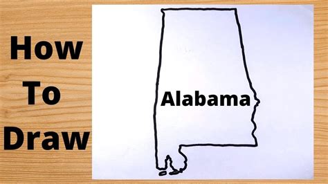 Drawing Alabama Map Us State Easy Way Youtube