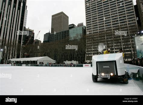 Olympia Zamboni Ice Clearer Clearing The Ice At Bryant Park Ice Skating