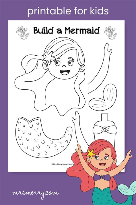 Make A Mermaid With Our Mermaid Craft For Kids Mrs Merry Mermaid