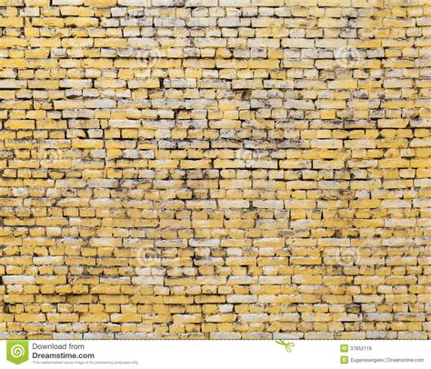 Old Yellow Brick Wall Background Texture Stock Image Image Of