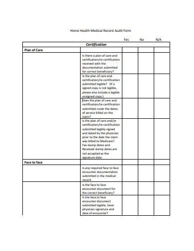 10 Medical Record Audit Form Templates In Pdf Free And Premium Templates