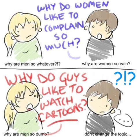 Male Vs Female Cartoon Quotes Quotesgram