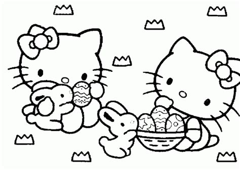 Hello Kitty And Easter Eggs Coloring Pages Coloring Cool