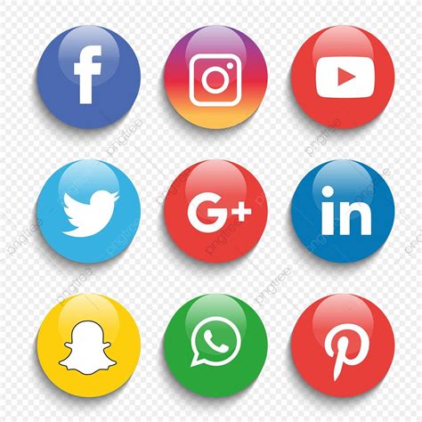 Set Social Media Vector Art Png Social Media Icons Set Logo Vector Illustrator Social Icons