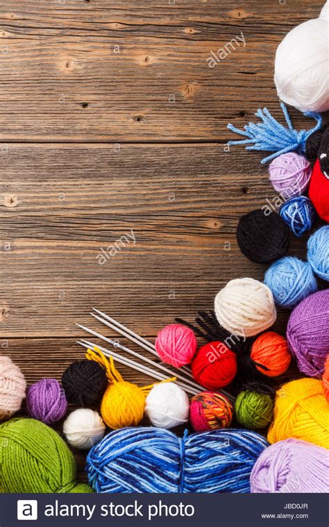 Frame Of Color Woolen Clews For Knitting Stock Photo Alamy