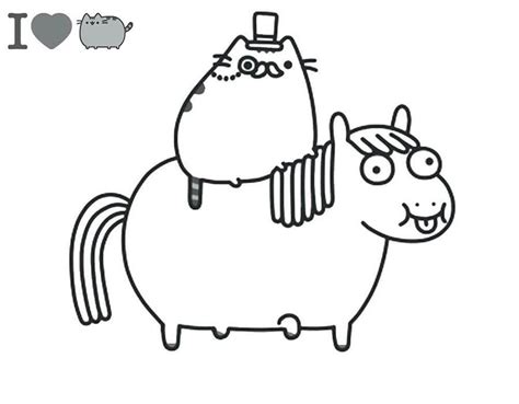 Pusheen Cat And Fat Pony Coloring Page Coloring Page Page For Kids And