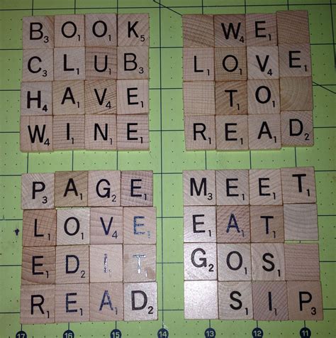 Book Club Themed Scrabble Coasters Scrabble Coasters Scrabble Letter