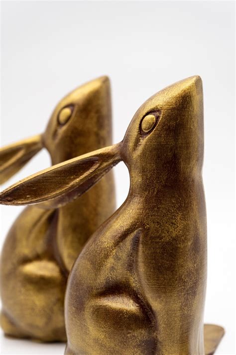 Bunny Bookend Rabbit Bookend Bunny Statue Animal Bookend Etsy