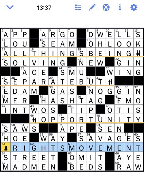The New York Times Crossword Puzzle Solved Thursdays New York Times
