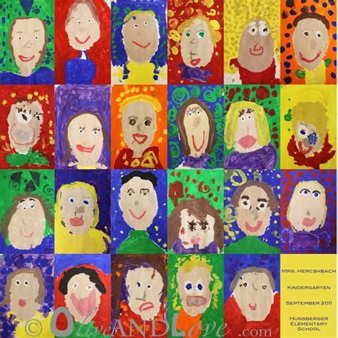 Kid Art Auction Kindergarten Portrait Project School Auction Projects