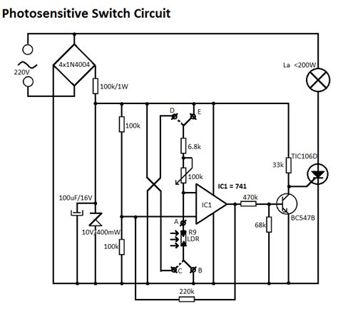 Automatic washroom light switch circuit diagram and working. Light Sensitive Switch Circuit