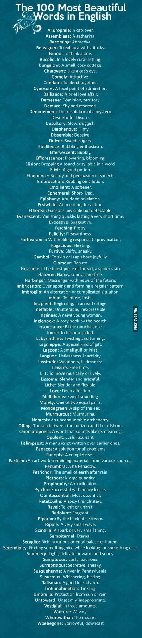 100 Most Beautiful Words In English Photos Idea