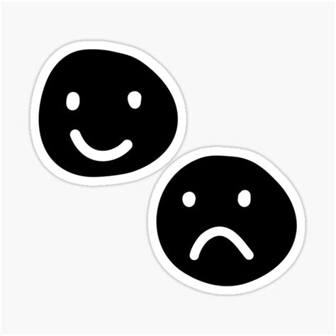 Happy Face Sad Face Sticker By Juliaboisvertrb Redbubble