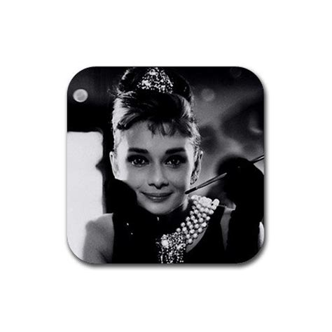 Audrey Hepburn Rubber Square Coaster Set 4 Pack Great Gift Idea Your