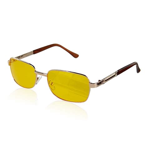Brand Designer Mens Hq Polarized Sunglasses Vision Driving Goggle Glasses Yellow Lens Resin