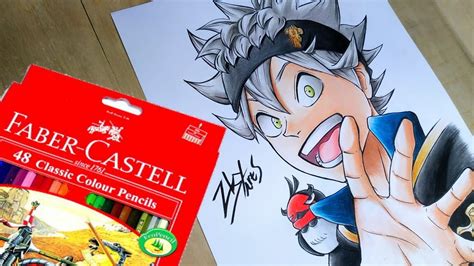 How To Draw Asta Black Clover Use Faber Castell Classik Colour