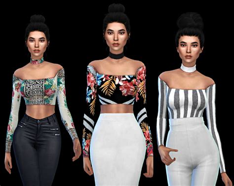 Lana Cc Finds Ava Top Fixed By Leosims Sims 4 Sims Sims 4 Male Clothes