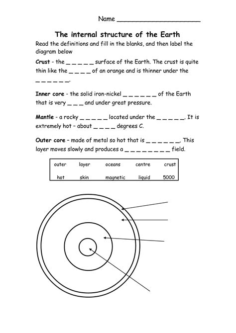 Worksheets Layers Of The Earth Worksheeto Com