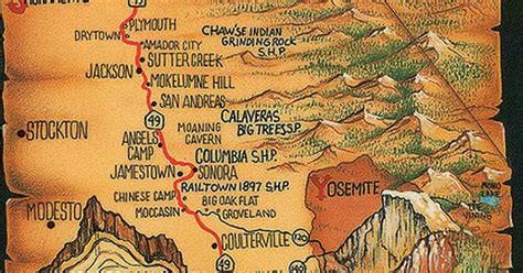 Highway 49 revisited, which goes into more detail than the information on this website. CA Gold country map | Country maps, Country and Gold