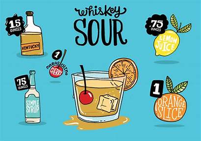 Sour Whiskey Clipart Vector Recipe Labels Label
