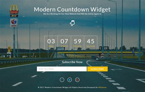 Modern Countdown Widget A Flat Responsive Widget Template