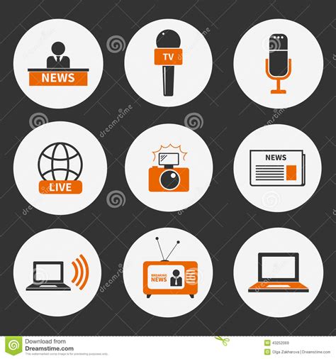 Journalism Icons Set Stock Vector Illustration Of Journalism 43252069