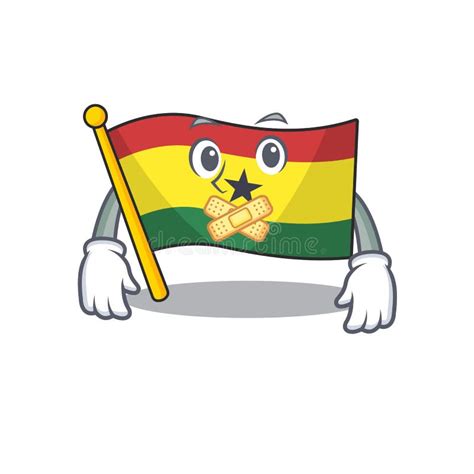 Cartoon Flag Ghana With In Isolated Silent Stock Vector Illustration