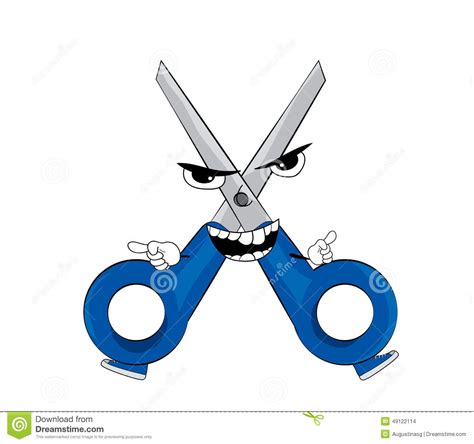 Angry Scissors Cartoon Stock Illustration Image 49122114