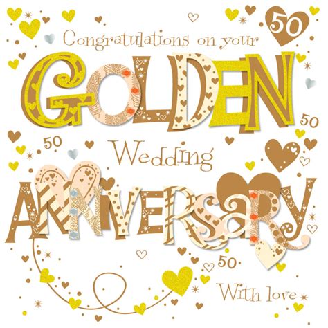On Your Golden Th Anniversary Greeting Card Cards